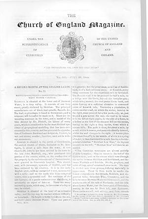 Image du vendeur pour The Church of England Magazine No 535, 26 July 1845. Lake District Pt 2, Lodore Falls, Keswick, Skiddaw, Bassenthwaite, Derwentwater. mis en vente par Tony Hutchinson