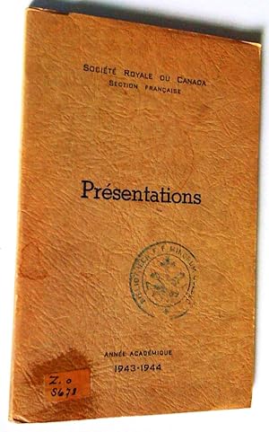 Seller image for [Numro 1]. Prsentations [de Grard morisset, harry Bernard et Claude Melanon]. Anne acadmique 1943-1944 for sale by Claudine Bouvier