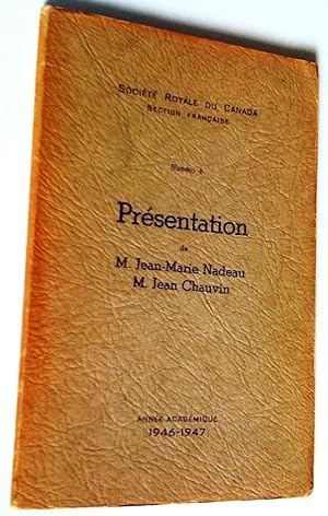 Seller image for Numro 4. Prsentation de M. Jean-Marie Nadeau, M. Jean Chauvin. Anne acadmique 1946-1947 for sale by Claudine Bouvier