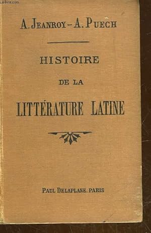 Bild des Verkufers fr HISTOIRE DE LA LITTERATURE LATINE zum Verkauf von Le-Livre