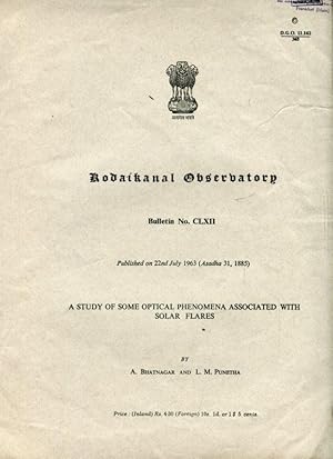 Bild des Verkufers fr A Study of some Optical Phenomena associated with Solar Flares. zum Verkauf von Antiquariat am Flughafen