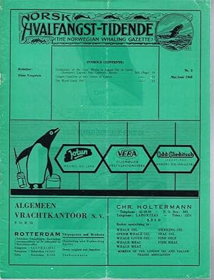 Image du vendeur pour Norsk Hvalfangst-Tidende (The Norwegian Whaling Gazette), Organ For the International Association of Whaling Companies. Nr. 3 Mai/Juni 1968 mis en vente par Bailgate Books Ltd