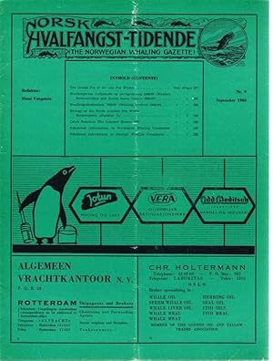 Image du vendeur pour Norsk Hvalfangst-Tidende (The Norwegian Whaling Gazette), Organ For the International Association of Whaling Companies. Nr. 9, September 1966 mis en vente par Bailgate Books Ltd