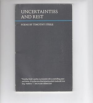 Imagen del vendedor de UNCERTAINTIES AND REST. a la venta por Monroe Stahr Books