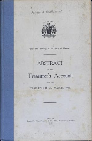 Abstract of the Treasurer's Accounts for the Year Ended 31st March 1940
