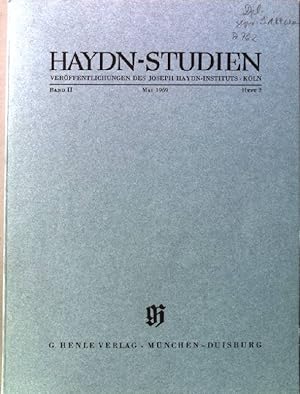 Haydns Oratorien in Russland zu Lebzeiten des Komponisten. - Haydn-Studien Band II. - Heft 2/1969.