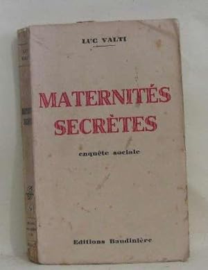 Seller image for Maternits secrtes enqute sociale for sale by crealivres