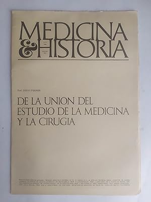 Seller image for De La Union Del Estudio De La Medicina y La Cirugia. for sale by LIBRERIA CLIO