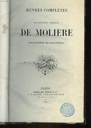 Image du vendeur pour OEUVRES COMPLETES DE JEAN-BAPTISTE POQUELIN DE MOLIEREP. H. KRABBE mis en vente par Le-Livre