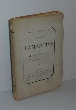 Image du vendeur pour Madame de Lamartine. Eau-forte par G. staal. Collection du bibliophile franais. Bachelin-Deflorenne 1864. mis en vente par Mesnard - Comptoir du Livre Ancien