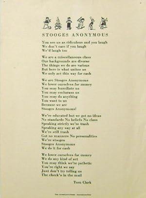 Stooges Anonymous (Broadside Poem)