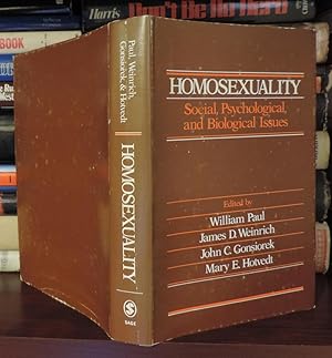 Imagen del vendedor de HOMOSEXUALITY Social, Psychological, and Biological Issues a la venta por Rare Book Cellar