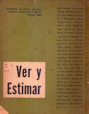 Imagen del vendedor de VER Y ESTIMAR - No. 29/30 - Vol. VIII - Noviembre 1952 a la venta por Buenos Aires Libros