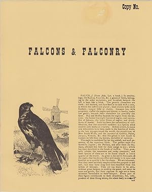 Seller image for FALCONS AND FALCONRY. Compiled by John Wilkes and edited by J. Jones. for sale by Coch-y-Bonddu Books Ltd