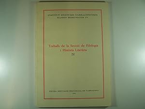 Imagen del vendedor de TREBALLS DE LA SECCI DE FILOLOGIA I HISTRIA LITERRIA IV a la venta por Costa LLibreter