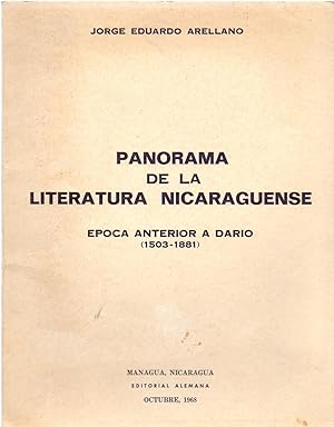 Seller image for PANORAMA DE LA LITERATURA NICARAGUENSE - EPOCA ANTERIOR A DARIO ( 1503-1881 ) - for sale by Libreria 7 Soles