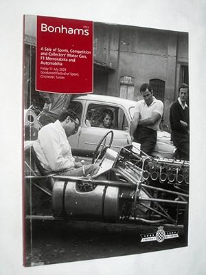 Bild des Verkufers fr A Sale of Sports, Competition and Collectors' Motor Cars and F1 Memorabilia and Automobilia Friday 11 July 2003, Bonhams Goodwood Festival of Speed Chichester auction catalogue. + List of Prices Realised. zum Verkauf von Tony Hutchinson