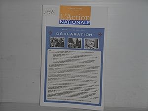 L'Action nationale Mars 2011 vol. CI no. 3 Maitre chez nous 2011 DECLARATION: « Nous, citoyennes ...