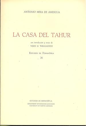 Image du vendeur pour La Casa del Tahr [Gambler's House] ; con introduccion y notas de Vern G. Williamsen. ; Estudios de hispanfila ; 26 mis en vente par Joseph Valles - Books