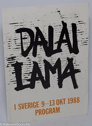 Dalai Lama I Sverige 9-13 Okt 1988 Program