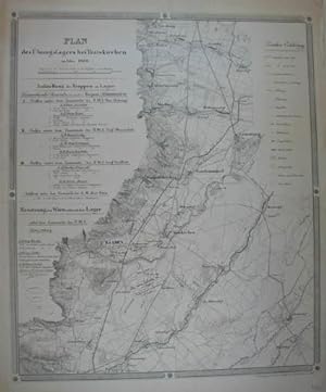 Plan des Übungslagers bei Traiskirchen im Jahre 1828. Lithographierte Karte, Wien, k.k. Generalqu...