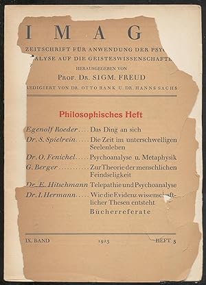 Seller image for Imago: Zeitschrift fur Anwendung der Psychoanalyse auf die Geisteswissenschaften (1923) for sale by Between the Covers-Rare Books, Inc. ABAA
