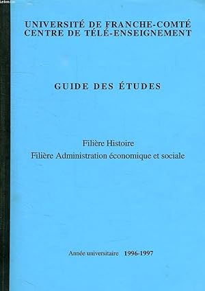 Image du vendeur pour GUIDE DES ETUDES, FILIERE HISTOIRE, FILIERE ADMINISTRATION ECONOMIQUE ET SOCIALE mis en vente par Le-Livre