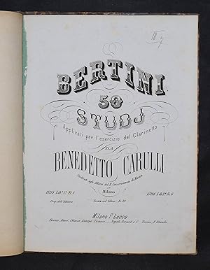 50 studi. Applicati per l'esercizio del clarinetto da Benedetto Carulli.