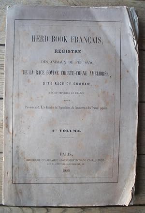 HERD BOOK FRANÇAIS - race de DURHAM - 1855