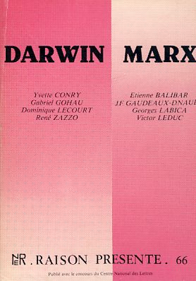 Seller image for Darwin - Marx. Raison Presente, 2e trim. Nr. 66. for sale by Fundus-Online GbR Borkert Schwarz Zerfa