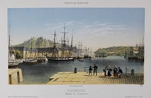 A fine Original Antique Hand Coloured Lithograph Print Illustrating Cherbourg in France. Publishe...