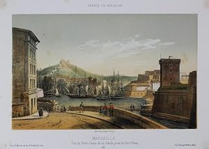 A fine Original Antique Hand Coloured Lithograph Print Illustrating Marseille in France. Publishe...
