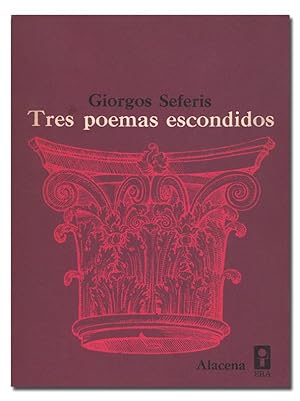 Imagen del vendedor de Tres poemas escondidos. Traduccin de Jaime Garca Terrs. a la venta por Librera Berceo (Libros Antiguos)