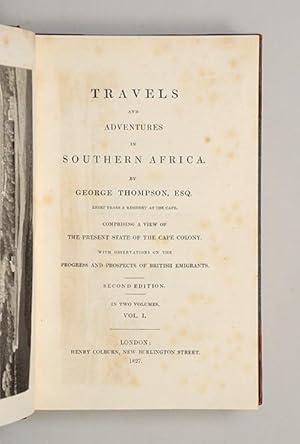 Bild des Verkufers fr Travels and Adventures in Southern Africa. Comprising a View of the Present State of the Cape Colony. With Observations on the Progress and Prospects of British Emigrants. zum Verkauf von Peter Harrington.  ABA/ ILAB.