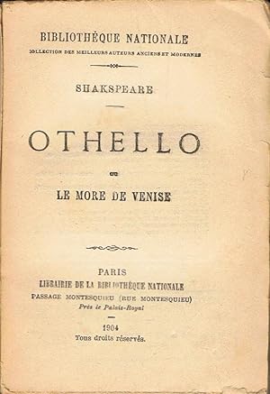 Seller image for OTHELLO OU LE MORE DE VENISE. Drama en 5 actes, en Prose for sale by Librera Torren de Rueda