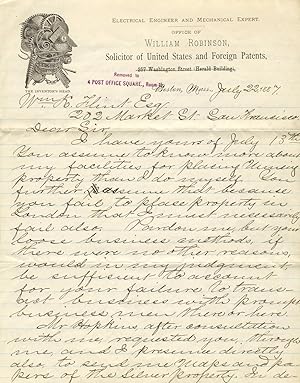 Autograph letter, signed, to William K. Flint, of San Francisco