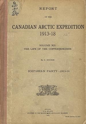 The life of the Copper Eskimos. In: Report of the Canadian Arctic expedition, 1913-18. Volume XII...