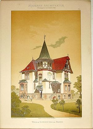 Villa in Lichtenthal bei Baden. [Ausgeführt von Franz Habich, Architekt Mannheim]. Tafel 6 aus: M...