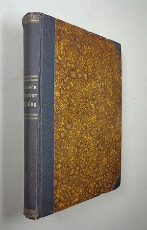 Imagen del vendedor de Allgemeiner deutscher Theaterkatalog. Ein Verzeichnis der im Druck und Handel befindlichen Bhnenstcke und dramatischen Erzeugnisse, nach Stichworten geordnet. Mnster, A. Russell 1894. 8. 2 Bll., 808 Sp. Hlwd. d. Zt. mit Rtit. a la venta por Antiquariat Johannes Mller