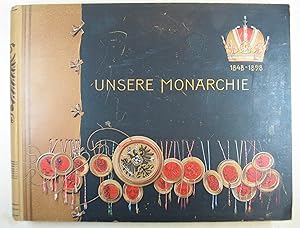 Bild des Verkufers fr Unsere Monarchie. Nasza Monarchia. La nostra Monarchia. Nare Mocnarstvi. 1848-1898. Die sterreichischen Kronlnder zur Zeit des fnfzigjhrigen Regierungs- Jubilums seiner k. u. k. apostolischen Majestt Franz Joseph I. Zwei Teile in einem Band .Wien, G. Szelinski (1898). Quer Fol. 292 S.; 285 S., 1Bl., mit zahlr. photogr. Ansichten, gepr., illustr. OLwd. zum Verkauf von Antiquariat Johannes Mller