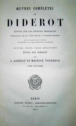 Image du vendeur pour Oeuvres Compltes de Diderot. 20 Tomos mis en vente par LIBROS EL CID CAMPEADOR