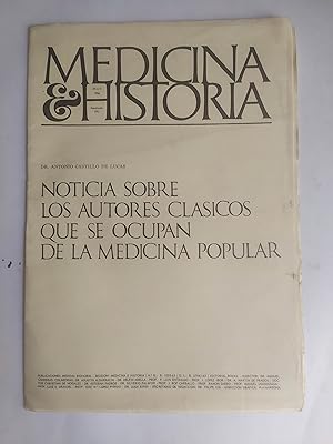 Seller image for Noticia Sobre Los Autores Clasicos Que Se Ocupan De La Medicina Popular. for sale by LIBRERIA CLIO