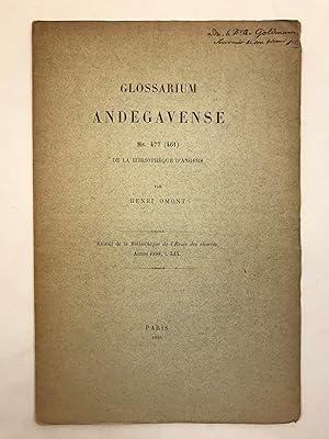 Glossarium Andegavense Ms 477 (461) De La Bibliotheque D'Angers