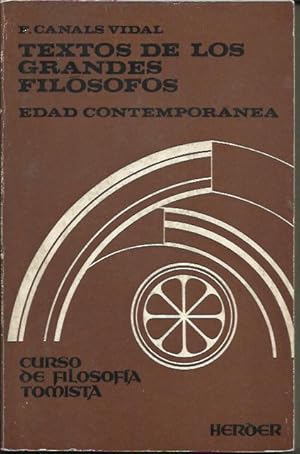 Imagen del vendedor de Textos de Los Grandes Filosofos edad contemporanea a la venta por Livro Ibero Americano Ltda