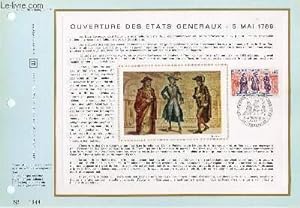 FEUILLET ARTISTIQUE PHILATELIQUE - CEF - N° 170 - OUVERTURE DES ETATS GENERAUX - 5 MAI 1789