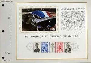 FEUILLET ARTISTIQUE PHILATELIQUE - CEF - N° 182 E - EN HOMMAGE AU GENERAL DE GAULLE