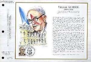 Bild des Verkufers fr FEUILLET ARTISTIQUE PHILATELIQUE - CEF - N 748 VINCENT AURIOL 1884-1966 zum Verkauf von Le-Livre