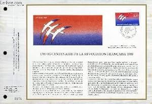 Bild des Verkufers fr FEUILLET ARTISTIQUE PHILATELIQUE - CEF - N 933 - BICENTENAIRE DE LA REVOLUTION FRANCAISE 1789 - 1989 zum Verkauf von Le-Livre