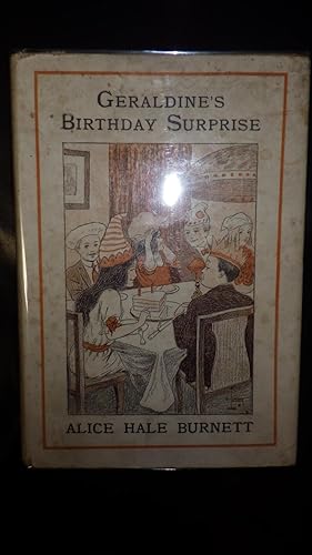 Bild des Verkufers fr Geraldine's Birthday Surprise, Merryvale Girls Series #3, In RARE Fantasy Color Dustjacket of Kids Seated Around Table in Party Hats & Attire , Geraldine, Whom of Course We Know Better as Jerry, Plays the Part of Hostess to Her Many Friends,although I zum Verkauf von Bluff Park Rare Books