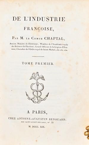 Bild des Verkufers fr De l'Industrie Franoise. zum Verkauf von Bonnefoi Livres Anciens